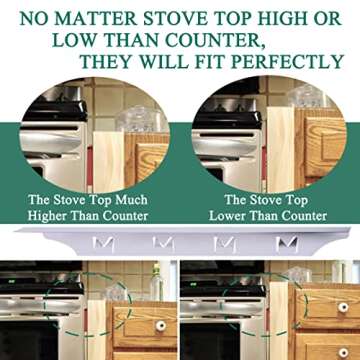 Stove Counter Gap Cover Filler, Adjustable Aluminum Design