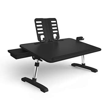 Limitless TotalDesk Portable Modern Workstation and Lap Desk with Adjustable Height & Tilt (Black)