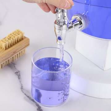 Tbestmax Laundry Detergent Dispenser with Spouts Plastic Container with Bamboo Lid for Laundry Room Organization