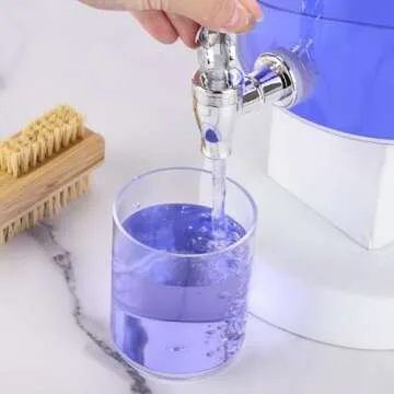 Tbestmax Laundry Detergent Dispenser with Spouts Plastic Container with Bamboo Lid for Laundry Room Organization