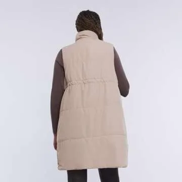 Stylish Maternity Puffer Vest with Adjustable Fit