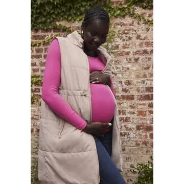 Stylish Maternity Puffer Vest with Adjustable Fit