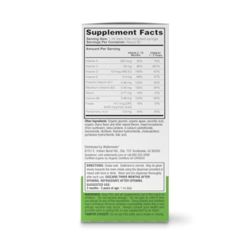 Wellements Organic Multivitamin Drops for Kids - Cherry Flavor