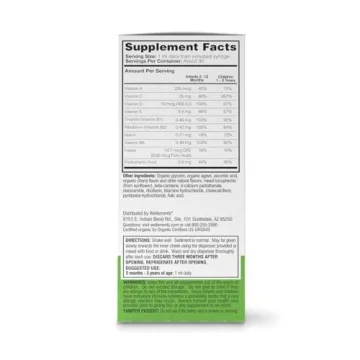 Wellements Organic Multivitamin Drops for Kids - Cherry Flavor