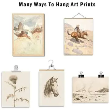 Beautiful Vintage Western Cowboy Canvas Wall Art Set