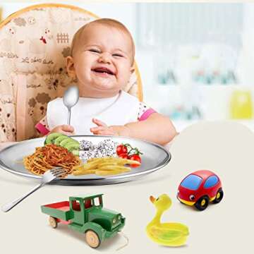 HaWare 12-Piece Toddler Kids Silverware Set, Stainless Steel Hammered Flatware Cutlery, Children Tableware Includes 4 Spoons&Forks&Butter Knives, Ideal for Preschooler, Dishwasher Safe