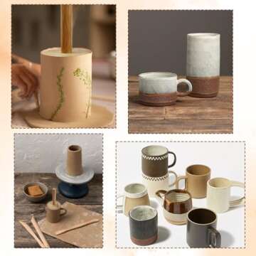 3 PCS Cup Pottery Molds and 12 PCS Pottery Mug Handle Molds, Pottery Mug Molds Pottery Tools for Clay Ceramic Molds Pottery Tools Clay Tools Mug Handle Shaping Tools for Ceramic Mug（2.3/2.7/3.1 in）