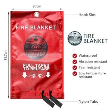 Lovelin fire Blankets Emergency for Home 40" x 40" - 4 Pack, Kitchen Fire Blanket, Fire Blanket for Home, Fiberglass Fire Blanket(4)