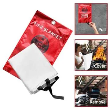 Lovelin fire Blankets Emergency for Home 40" x 40" - 4 Pack, Kitchen Fire Blanket, Fire Blanket for Home, Fiberglass Fire Blanket(4)