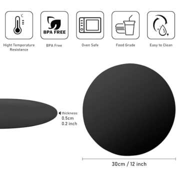 2 Pack Multi-Purpose Silicone Microwave Mat, 12 Inch Non Stick Silicone Baking Mats Oven Mat for Bot...