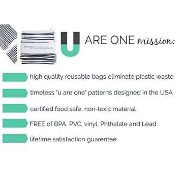 Square One Reusable Bags (Gray, Set of 4, Sandwich & Snack Sizes)