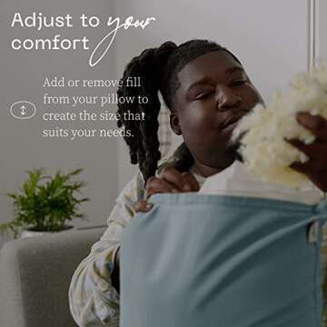 Coop Home Goods Original Adjustable Throw Pillow Inserts, Pack of 2, White, 18x18 Inches, Couch and Decorative Pillows with Memory Foam Fill