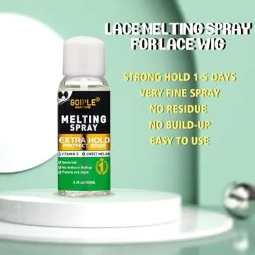 3.4 fl oz Lace Melting and Holding Spray Glue-Less Hair Adhesive for Wigs, Extra Hold Lace Melting Spray Adhesive Wig Spray for Closure Wigs Extensions, Wig Melting Spray Strong Natural Forming Hold