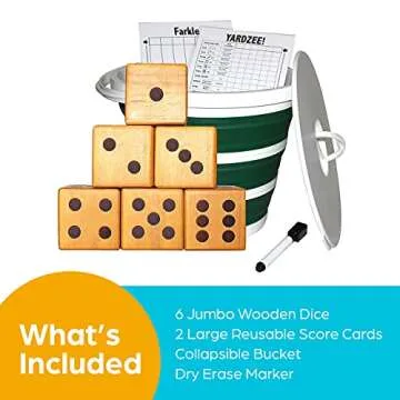 Giant Wooden Dice Set for Outdoor Fun - Family Favorite