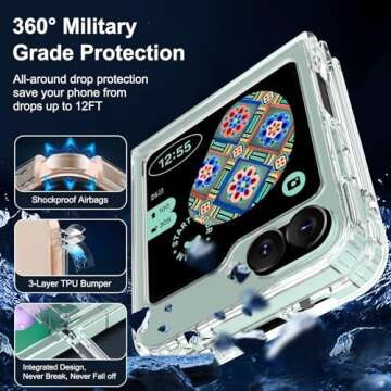RMOCR for Samsung Galaxy Z Flip 6 Case, Clear Shockproof Phone Cover, Ultra-Thin Slim Fit Hard PC Pr...