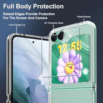 RMOCR for Samsung Galaxy Z Flip 6 Case, Clear Shockproof Phone Cover, Ultra-Thin Slim Fit Hard PC Protective Cases for Samsung Z Flip 6, Clear
