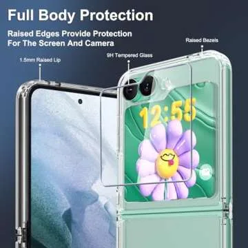 RMOCR for Samsung Galaxy Z Flip 6 Case, Clear Shockproof Phone Cover, Ultra-Thin Slim Fit Hard PC Protective Cases for Samsung Z Flip 6, Clear