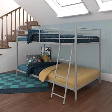 DHP Junior Twin Bunk Bed Ideal for Small Spaces with Full Guardrails