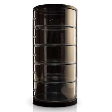 ELYPRO Premium Acrylic Belt Organizer - Sleek, Multi-Functional Storage for Belts, Jewelry, Makeup & Hair Accessories - Transparent, Rotating Drawers, Stackable & Wall-Mountable Design