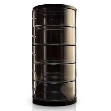 ELYPRO Premium Acrylic Belt Organizer - Sleek, Multi-Functional Storage for Belts, Jewelry, Makeup & Hair Accessories - Transparent, Rotating Drawers, Stackable & Wall-Mountable Design