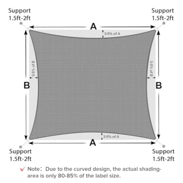 Artpuch Sun Shade Sail, 6'X10' Light Grey Rectangle, Curved Edged Commercial Grade 185GSM Permeable Outdoor Shade Cloth for Deck, Backyard, Patio (Custom Sizes Made)