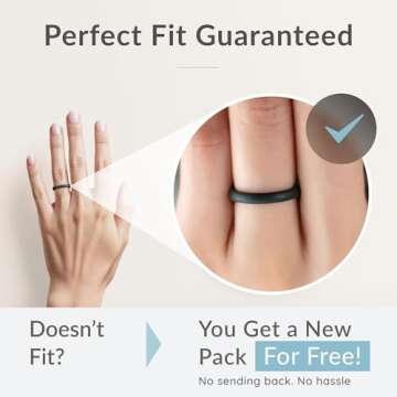 ThunderFit Women’s Silicone Thin and Stackable Bridal Ring Sets - 2.5mm Wide