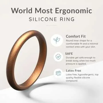 ThunderFit Women's Silicone Stackable Ring Sets for Activewear