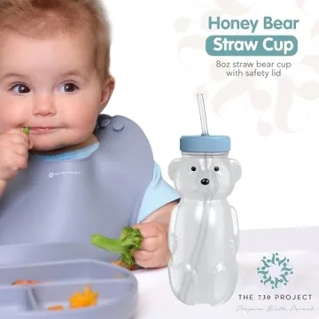Honey Bear Straw Cup Set - 8oz Training Cups for Toddlers