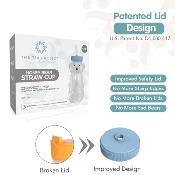 Honey Bear Straw Cup Set - 8oz Training Cups for Toddlers
