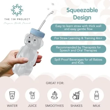 Honey Bear Straw Cup Set - 8oz Training Cups for Toddlers