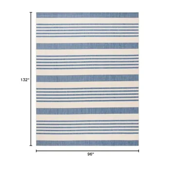 SAFAVIEH Courtyard Area Rug 8x11 Beige & Blue Non-Shedding