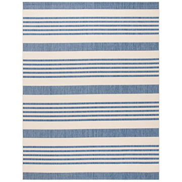 SAFAVIEH Courtyard Area Rug 8x11 Beige & Blue Non-Shedding