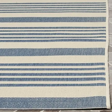 SAFAVIEH Courtyard Area Rug 8x11 Beige & Blue Non-Shedding