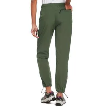 BALEAF Women's Hiking Pants Quick Dry Water Resistant Lightweight Joggers Pant for All Seasons Elastic Waist Army Green Size L