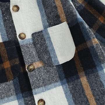 Toddler Unisex Baby Clothes Boys Girls Flannel Shirt Tops Plaid Hoodie Sweatshirt + Sweatpants Fall Winter Outfits (Navy Blue, 3-4 Years)