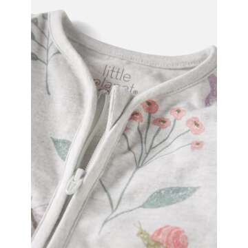 little planet by carter's unisex-baby Sleep and Play made with Organic Cotton, Botanical Butterfly Print, 3M