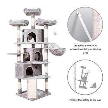 Hey-brother 73.4 inch XL Cat Tower for All Cats