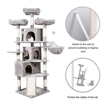 Hey-brother 73.4 inch XL Cat Tower for All Cats