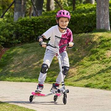 Scooter 3 Wheels Swing Wiggle Speeder for Kids Ages 3-8 with Adjustable Handlebar Height Self-Propelling Foldable Drifting Scooter