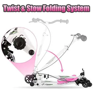 Scooter 3 Wheels Swing Wiggle Speeder for Kids Ages 3-8 with Adjustable Handlebar Height Self-Propelling Foldable Drifting Scooter