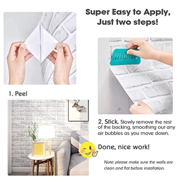 Coavas Faux Brick Wallpaper - Easy Peel and Stick Design