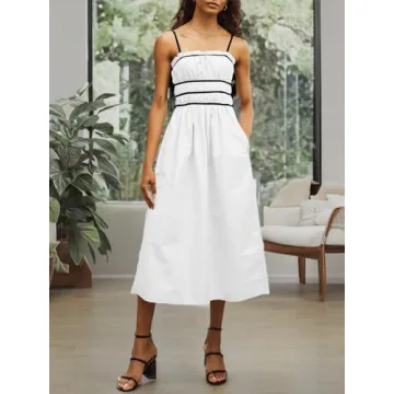 Summer Spaghetti Strap Midi Dress for Women