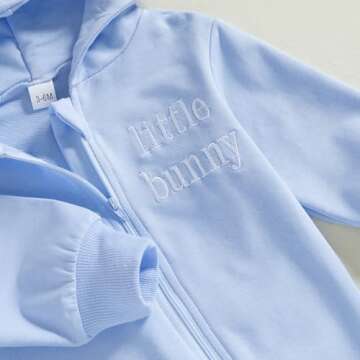 BemeyourBBs Infant Bunny Ear Hooded Romper for Easter