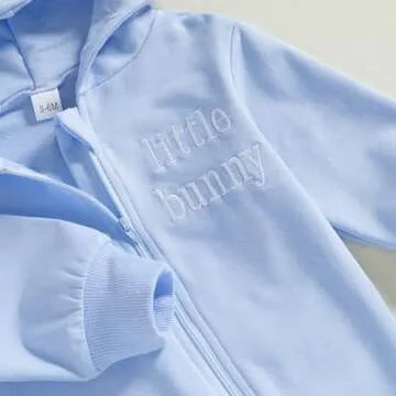 BemeyourBBs Infant Bunny Ear Hooded Romper for Easter