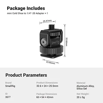SmallRig Mini Cold Shoe Mount for Cameras and Lights 3577