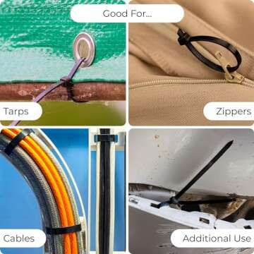 Heavy Duty Black Zip Ties - 12 In, Pack of 1000