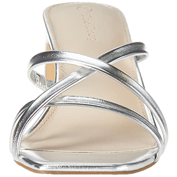 Amelie Strappy Square Toe Heeled Sandal in Silver