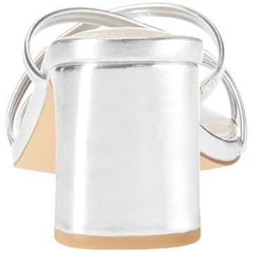 Amelie Strappy Square Toe Heeled Sandal in Silver