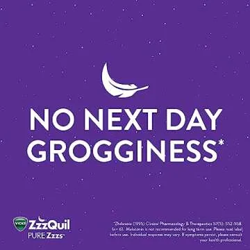 ZzzQuil PURE Zzzs Melatonin Sleep Aid Gummies, Helps You Fall Asleep Naturally, Wildberry Vanilla Flavor, Chamomile Lavender & Valerian Root, 1mg per gummy, 24 Count