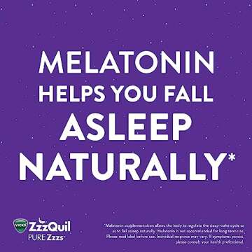 ZzzQuil PURE Zzzs Melatonin Sleep Aid Gummies, Helps You Fall Asleep Naturally, Wildberry Vanilla Flavor, Chamomile Lavender & Valerian Root, 1mg per gummy, 24 Count